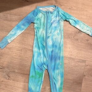Little Sleepies Blue and Green Tie-Dye Footie